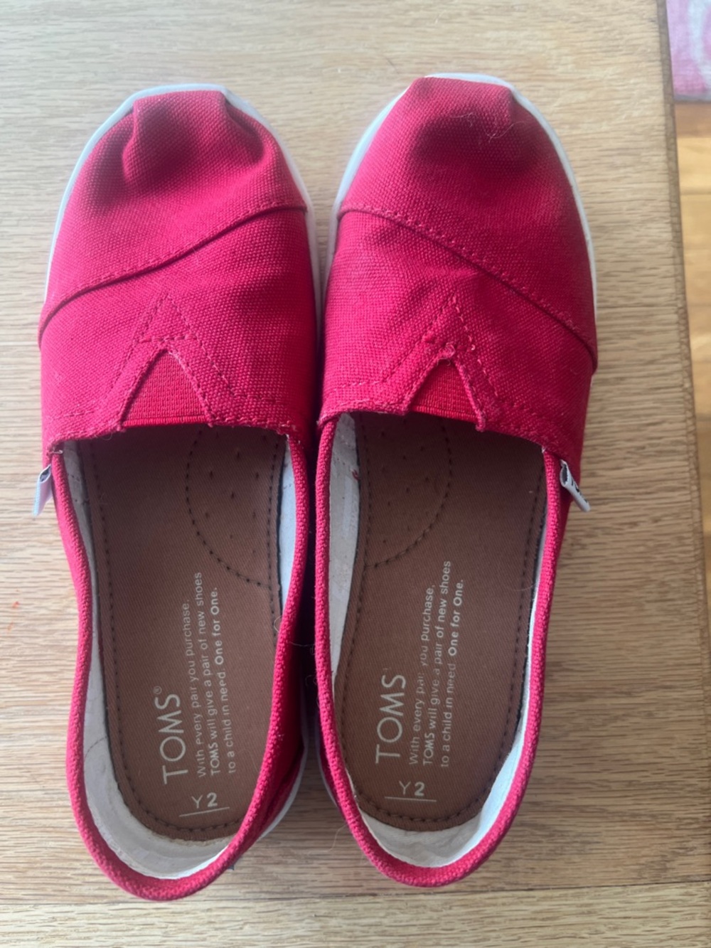 Toms Slip-On Canvas Flats - Red